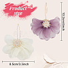 ANATTASOUL 2 Pairs 2 Colors Lace Flower with Crystal Rhinestone Dangle Earrings EJEW-AN0001-20-2