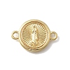 Religion Brass Flat Round with Virgin Connector Charms KK-D431-049G-1