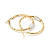 Crystal Rhinestone Tube Beaded Hoop Earrings EJEW-D279-11G-03-2