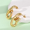 304 Stainless Steel Oval Dangle Stud Earrings EJEW-L304-04G-3