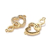 Brass Micro Pave Clear Cubic Zirconia Links Connectors X-ZIRC-A021-72G-2