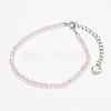 Faceted Glass Bead Anklets AJEW-AN00196-2