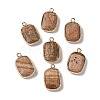 Natural Picture Jasper Faceted Pendants G-Q169-06G-03-1