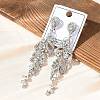 Zinc Alloy Rhinestone Tassel Stud Earring for Women EJEW-S251-01P-1