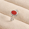 304 Stainless Steel with Enamel Cuff Open Rings for Women CS7687-1-1