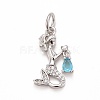 Rack Plating Brass Micro Pave Cubic Zirconia Pendants KK-B056-03P-02-1