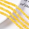 Natural Dyed Yellow Jade Gemstone Bead Strands G-R271-4mm-Y07-4