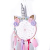 Handmade Unicorn Woven Net/Web with Feather Wall Hanging Decoration LS-HJEW-A001-01A-2