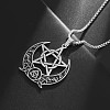 Moon Pentagram 201 Stainless Steel Pendant Necklaces for Women Men FS-WG0AEB1-01-3