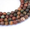 Natural Picasso Stone/Picasso Jasper Beads Strands X-G-E334-8mm-10-1