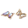 Brass Pave Faceted Glass Connector Charms FIND-Z020-04G-2