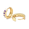 Brass Enamel Hoop Earrings KK-P205-20G-3
