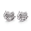 Brass Pave Clear Cubic Zirconia Pendants KK-T081-02P-1