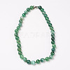 Natural Dyed Agate Beads Necklaces NJEW-F139-10mm-17-1