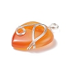 Natural Red Agate Pendants PALLOY-JF01663-09-2