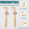 36Pcs 6 Styles 201 Stainless Steel Stud Earring Findings with Hole EJEW-UN0002-41-5