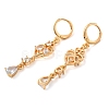Rack Plating Golden Brass Dangle Leverback Earrings EJEW-B037-17G-2