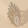 Oval Plastic Imitation Pearl & Rhinestones Finger Rings ZZ6722-1