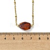 Gradient Color Natural Amber Nuggets Bead Pendant 304 Stainless Steel Satellite Chain Necklaces for Women NJEW-JN06063-5