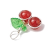 Natural Lapis Lazuli/Carnelian/Rose Quartz/Amethyst/Synthetic Moonstone Round Copper Wire Wrapped Pendants PALLOY-JF03313-4