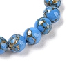 Synthetic Turquoise(Dyed) Round Beaded Stretch Bracelets G-U005-01B-06-2