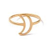 Ion Plating(IP) 201 Stainless Steel Crescent Moon Finger Ring RJEW-J051-37G-2