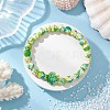 Synthetic Dyed Turquoise Beaded Stretch Bracelets for Women Men BJEW-JB11549-01-1