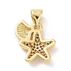 Brass Micro Pave Cubic Zirconia Charms X-KK-G444-02G-01-2