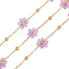 Glass & 304 Stainless Steel Cable Chain Beaded Chains SA-CBAD321-03F-1