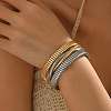 Two Tone Zinc Alloy 3-Strand Cuff Bangles WG02E92-01-2