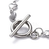 Tarnish Resistant 304 Stainless Steel Heart Link Chain Bracelets BJEW-JB05615-3