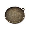 Tibetan Alloy Carved Leaf Pendant Cabochon Bezel Settings X-TIBEP-M018-86AB-NF-3