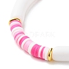 Curved Tube Acrylic Beads Stretch Bracelet for Teen Girl Women BJEW-JB06942-5