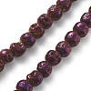 Electroplated Natural Lava Rock Beads Strands G-A251-E01-01B-2