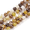 Natural Striped Agate/Banded Agate Beads Strands X1-G-G582-6mm-51-1