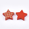 Painted Wooden Cabochons WOOD-Q040-014A-2