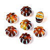 Painted Transparent Acrylic Beads OACR-T029-03D-1