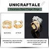 4Pcs 4 Style Ion Plating(IP) 304 Stainless Steel Cuff Rings STAS-UN0032-84-5