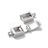 Rack Plating Brass Fold Over Clasps with Loops KK-L184-89P-5