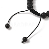 8mm Round Natural Lava Rock Braided Bead Bracelets X-BJEW-C067-01B-09-4