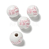 Printed Wood European Beads WOOD-G022-20G-1