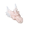 Dragon Resin with Natural Rose Quartz Chips Inside Display Decorations PW-WG37610-04-1