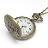Alloy Flat Round with Dragon Pendant Necklace Pocket Watch X-WACH-N012-27-4