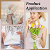 5 Yards Organza Plastic Ribbon with Plastic Pearl Edged OCOR-WH0101-185F-5