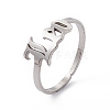 304 Stainless Steel Constellation Open Cuff Ring for Women RJEW-C035-01L-P-1