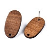 Walnut Wood Stud Earring Findings MAK-N032-013-3