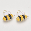 Light Gold Plated Alloy Pendants X-ENAM-T009-32B-1