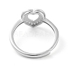 Heart Adjustable 925 Sterling Silver Ring Components STER-G042-06P-3