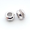 Brass Micro Pave Cubic Zirconia Rondelle Beads ZIRC-N002-19M-2