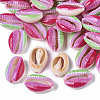 Printed Natural Cowrie Shell Beads X-SSHEL-R047-01-A09-1